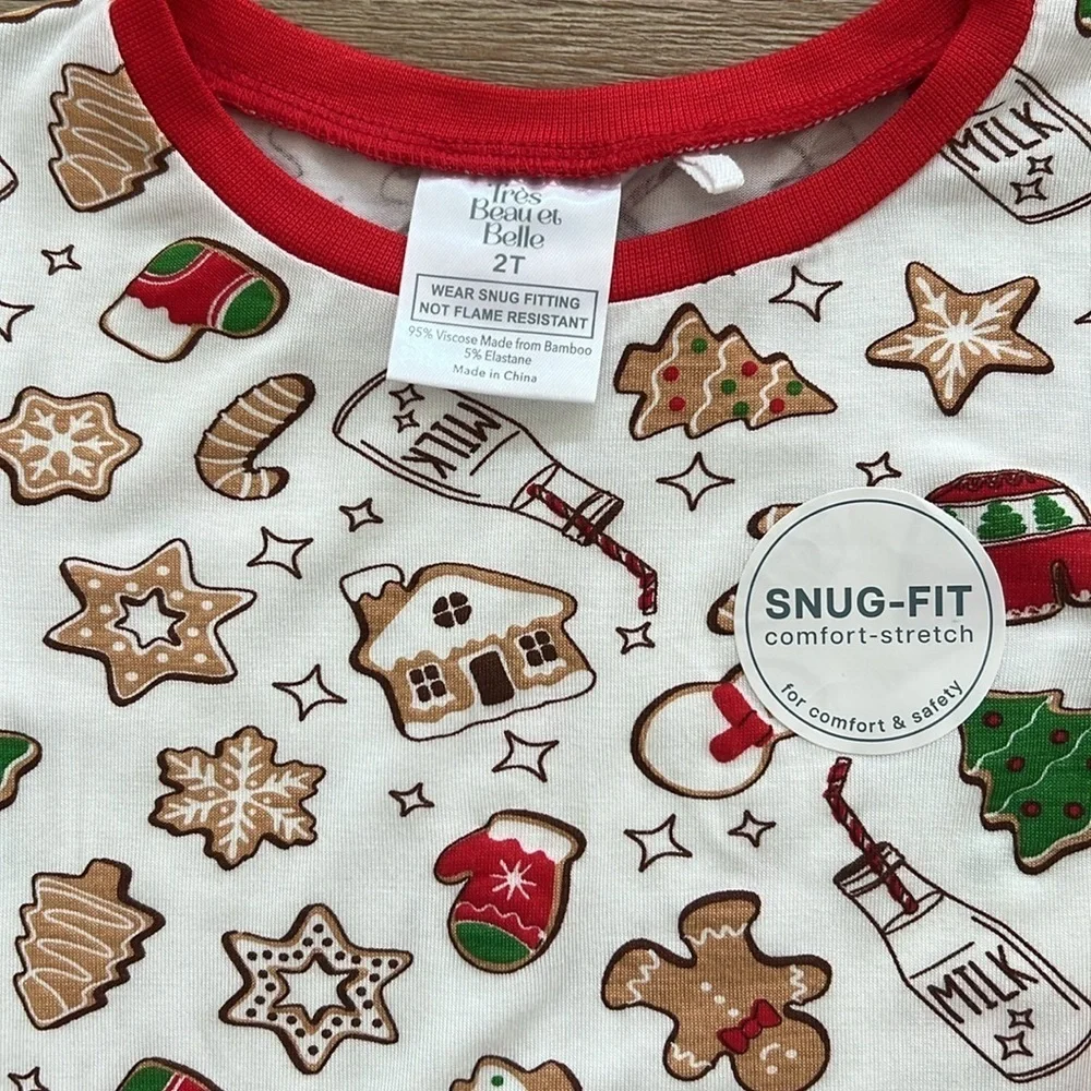 🎄Tres Beau et Belle Toddler Bamboo Christmas Pajama Set 12 months